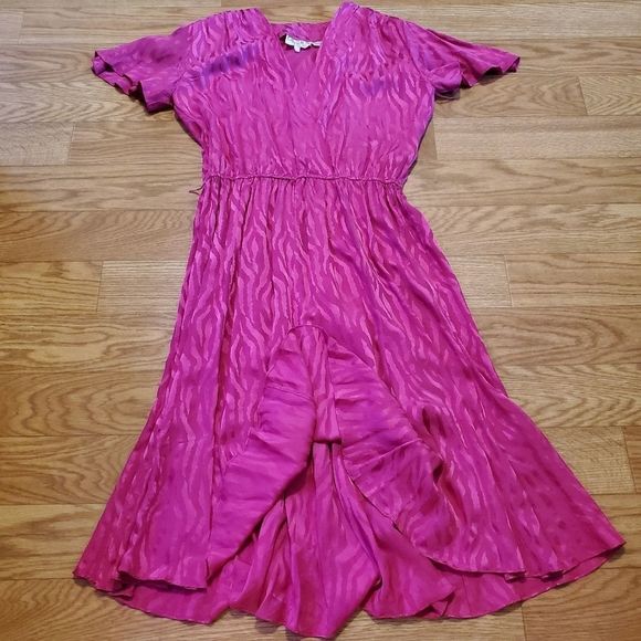 80's Vintage Pavilion Silk Fit & Flare Dress - Picture 3 of 12